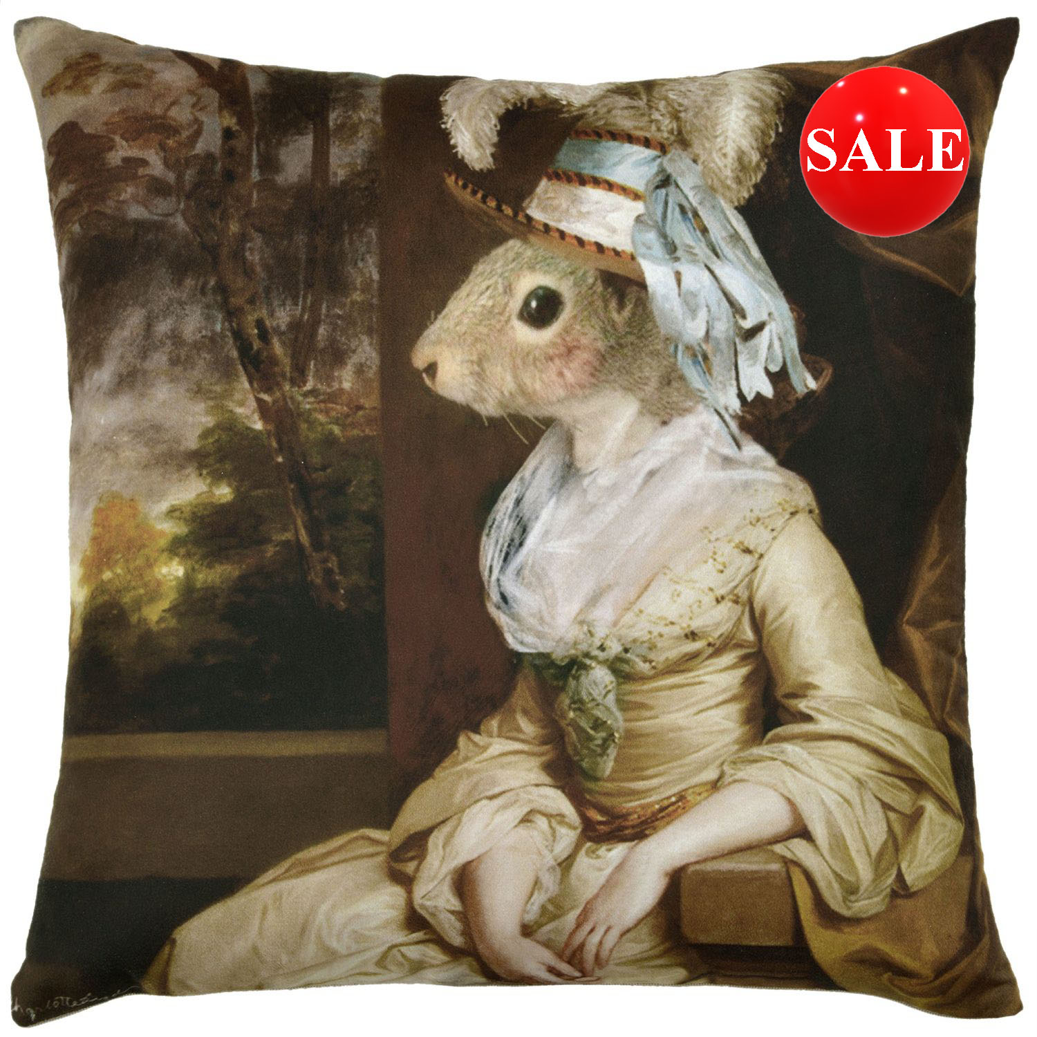 Mrs Squirrel Velvet Cushion