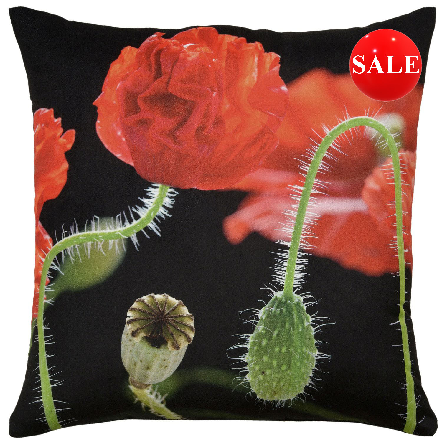 Poppies Velvet Cushion