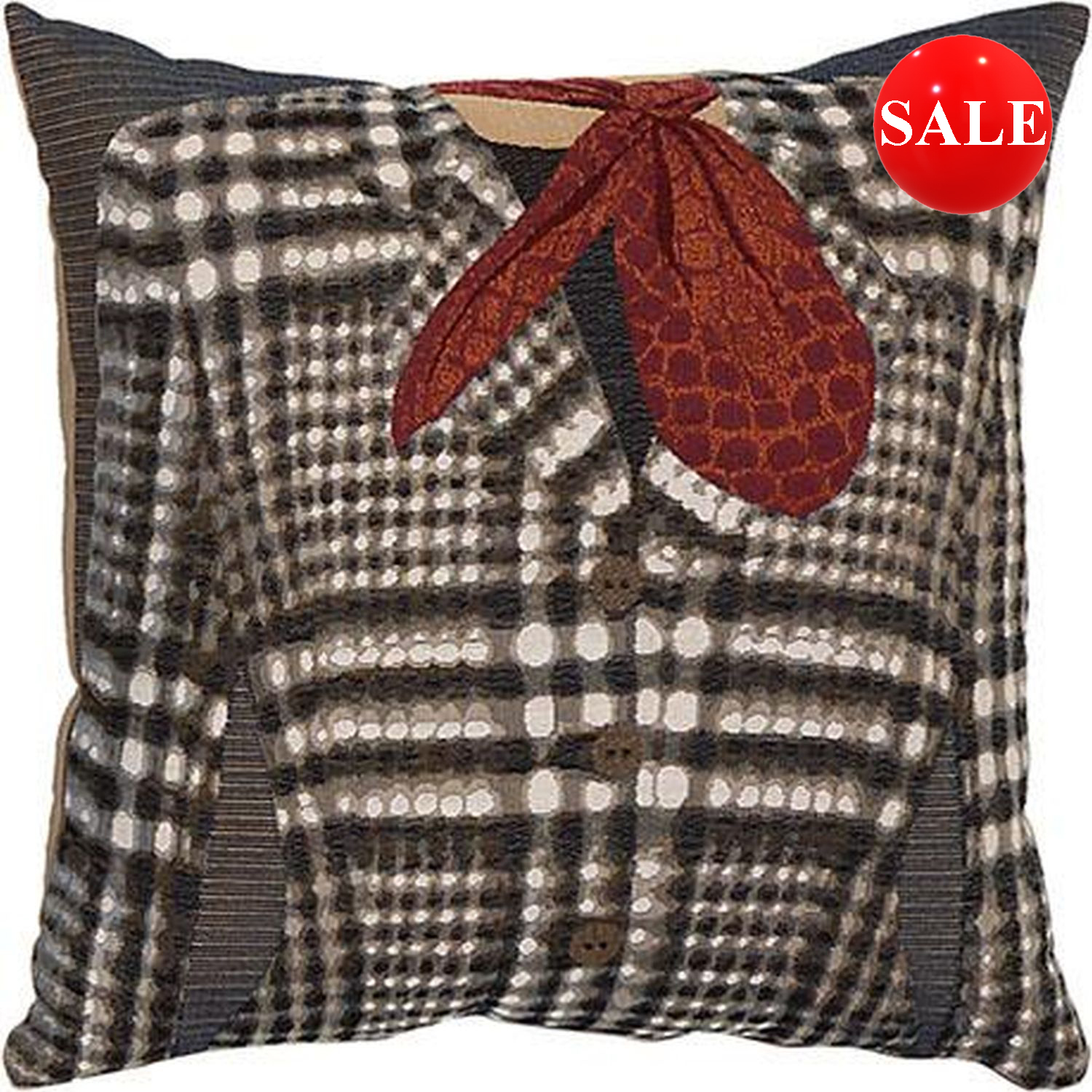 Grey Check Jacket Cushion - Image 2