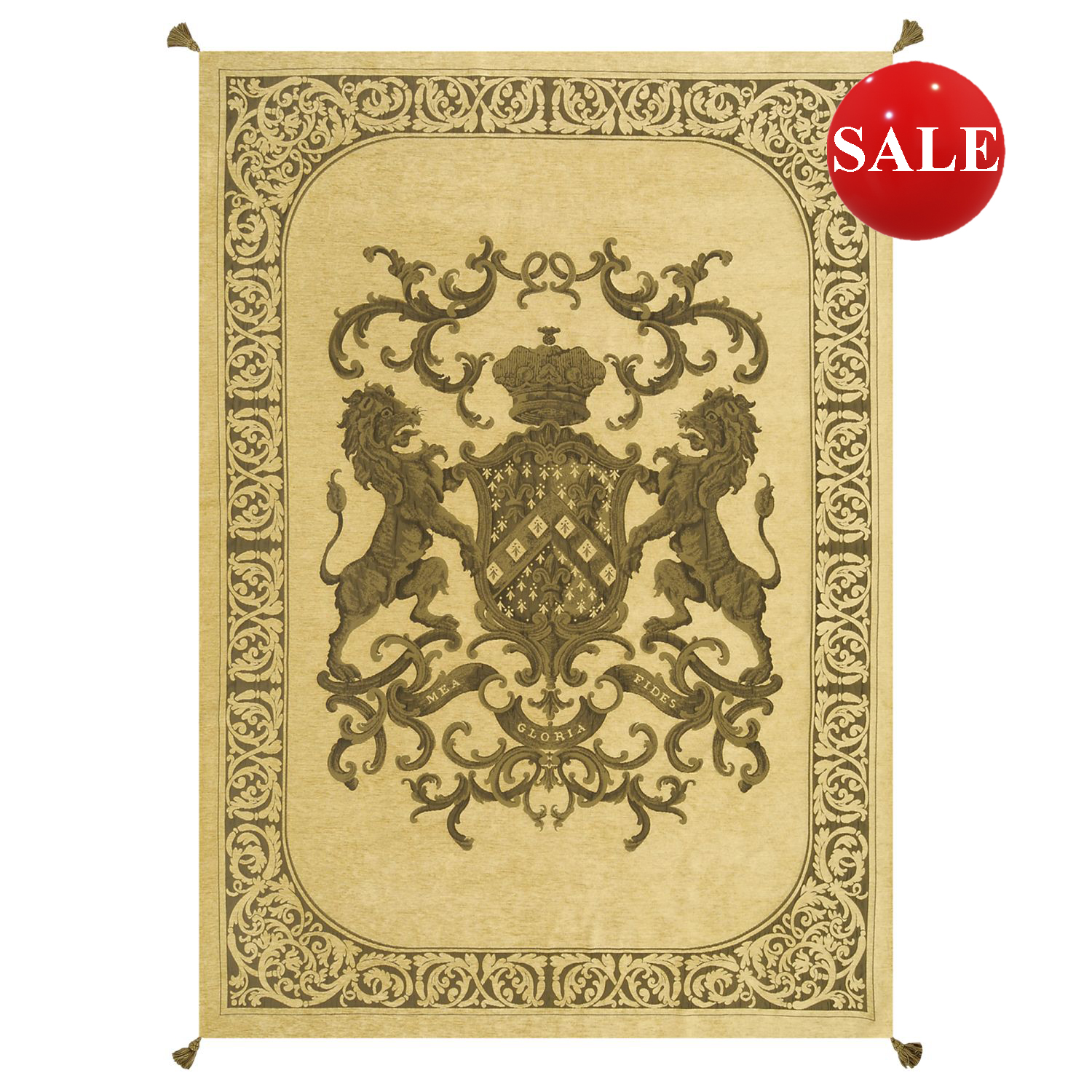 Heraldic Beige Throw