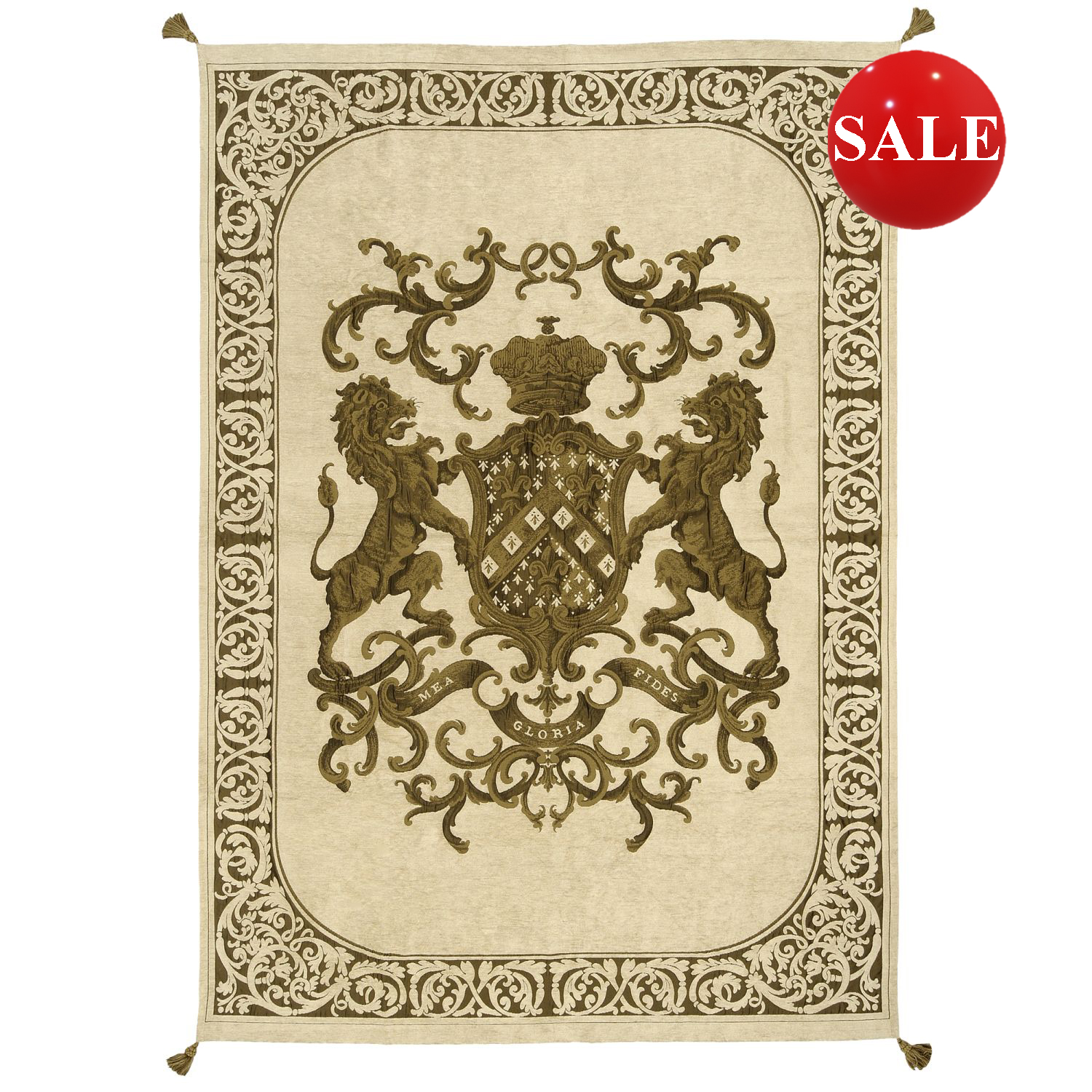 Heraldic Cream Throw