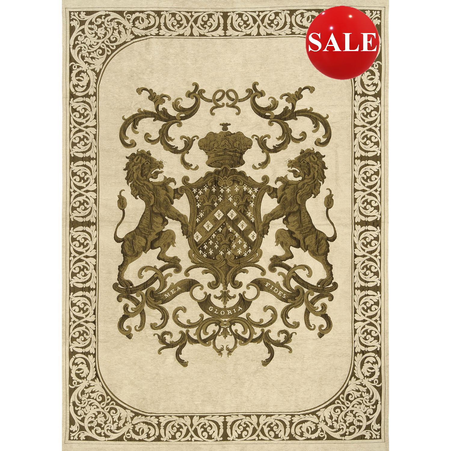 Heraldic Cream Throw - Image 2