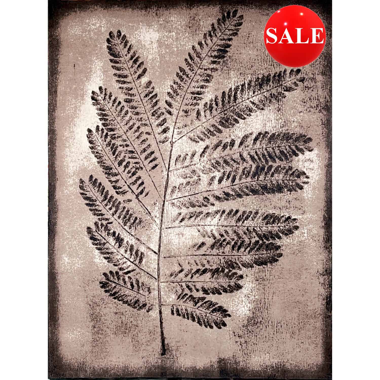 Sepia Drenched Fern (left) Wall Hanging - Image 2