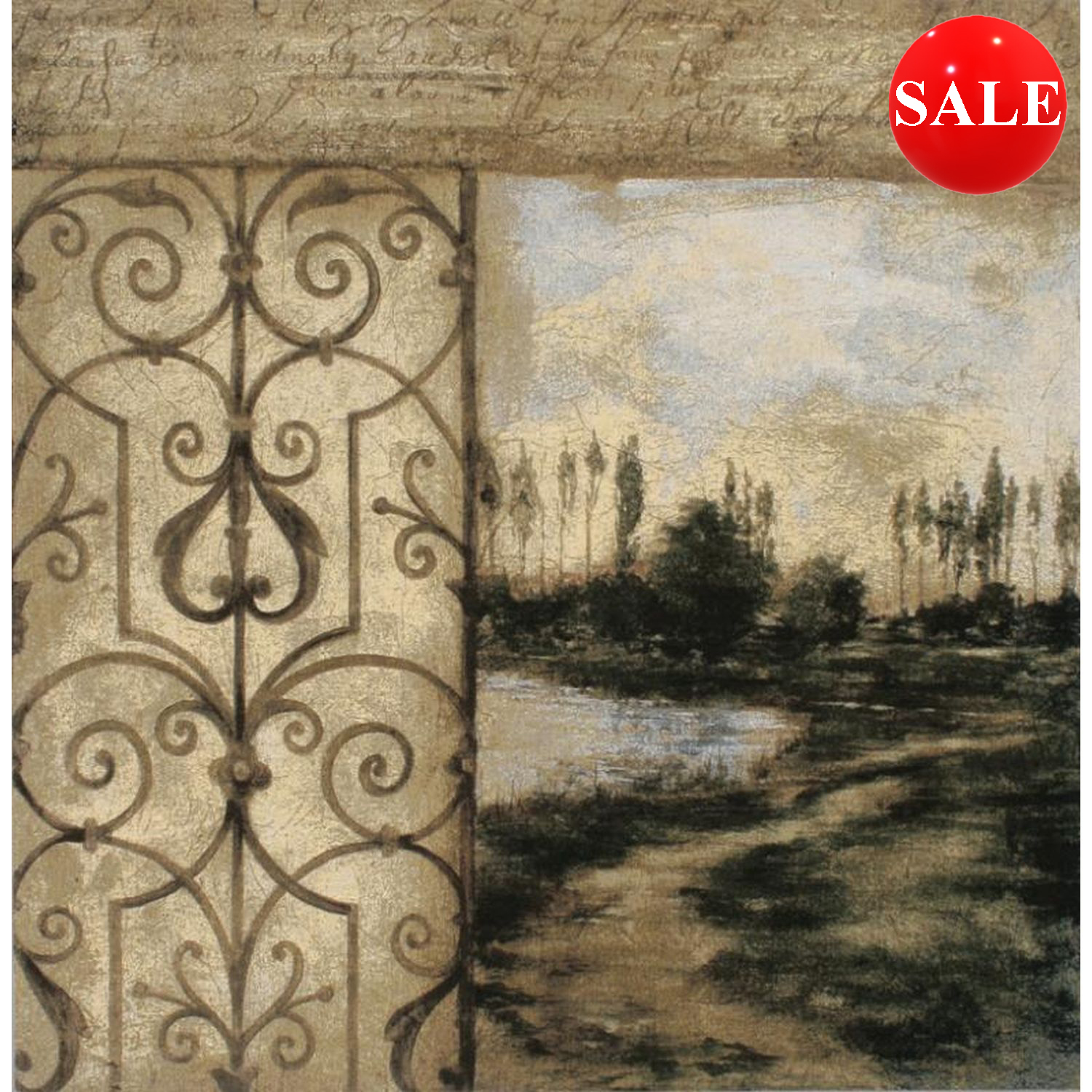 Wrought Iron Garden View Wall Hanging