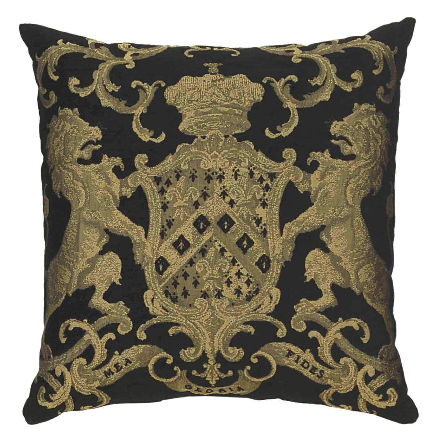 Heraldic Black Cushion