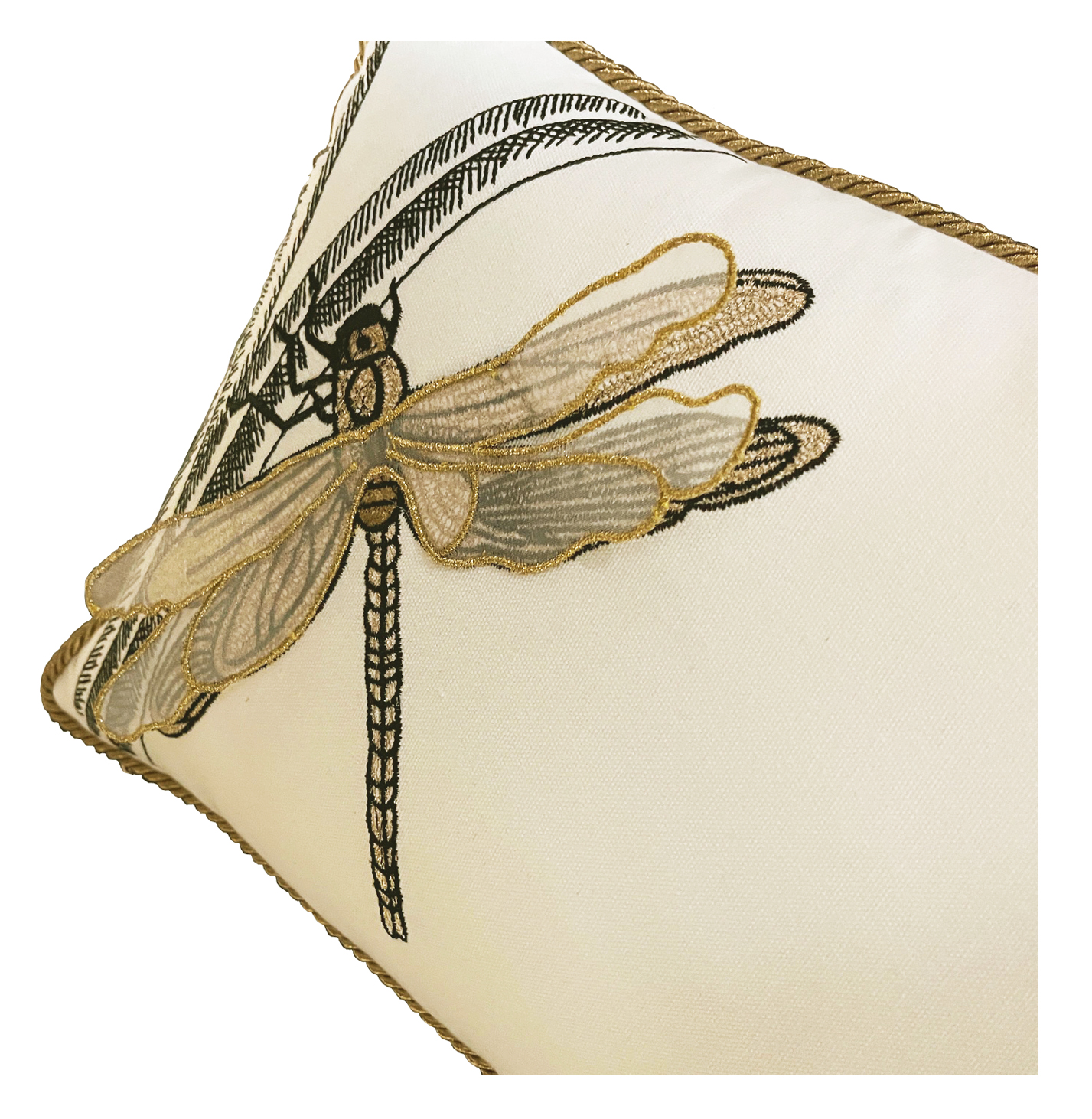 Dragonfly with Transparent Wings Rectangle Cushion - Image 2