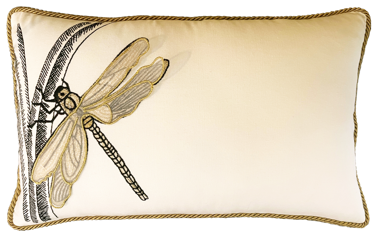 Dragonfly with Transparent Wings Rectangle Cushion